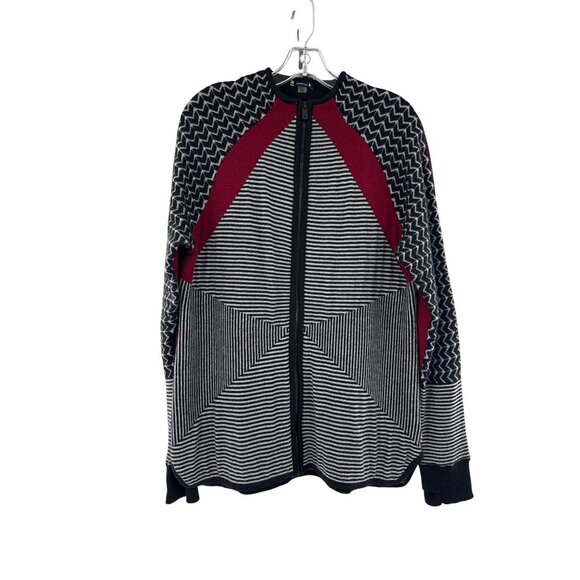 Smartwool XL Dacono Ski Geometric Striped Full Zip Sweater women - Picture 1 of 10